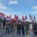 Pemasangan Bendera Merah Putih oleh Forkopimcam, Satpol PP & Aparatur Desa BAle Atu Bener Meriah Foto : Humas Camat Bukit