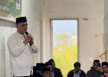 Ir. Tagore Abubakar dalam Sambutannya Buka Puasa Bersama dan Santunan Anak Yatim, Photo : Gemapers