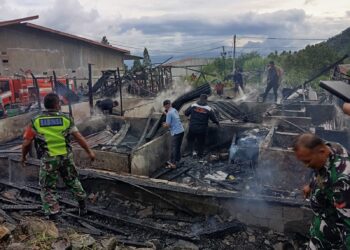 kebakaran melanda 4 rumah sewa di Wih Pesam  Bener Meriah, Photo Ist