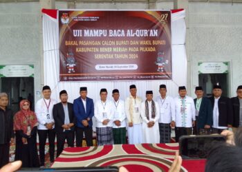 Uji Mampu Baca Al Qur'an bagi Calon Bupati dan Wakil Bupati Bener Meriah. Photo : Ist