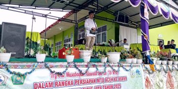 Pembukaan Try Out Musabaqah Tilawatil Quran (TO-MTQ) dalam rangka persiapan MTQ Aceh ke XXXVII oleh Asisten 1 Khairmansyah, S.IP., M.sc di MAN 1 Boarding School  Jumat (24/10/2025). Foto : Prokopim BM