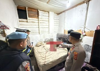 Keadaan rumah korban dugaan perampokan di Desa blangtampu kec.bukit. Rabu (4/1/2026). Foto : Humas Polres BM