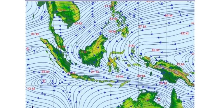 Peta Perkiraan Angin, Foto: Doc BMKG Aceh