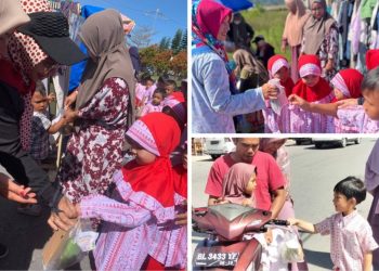 Siswa TK IT Asy-Syifa saat membagikan takjil, Kamis (5/3/2026). Foto: Doc Fb TK IT Asy Syifa