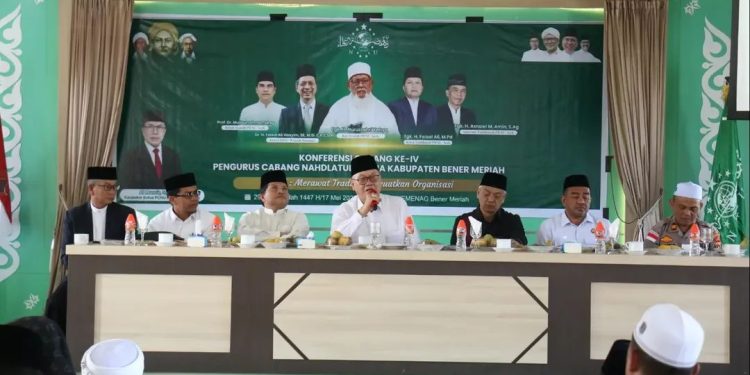 Kegoatan Konfercab ke-IV PCNU di Aula Pusat Layanan Haji dan Umrah Terpadu (PLHUT) Bener Meriah. Foto: Prokopim
