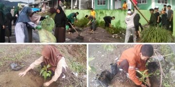 Para Siswa dan Guru Semayoen Nusantara saat Bakti Sosial, Foto: Humas Semayoen Nusantara