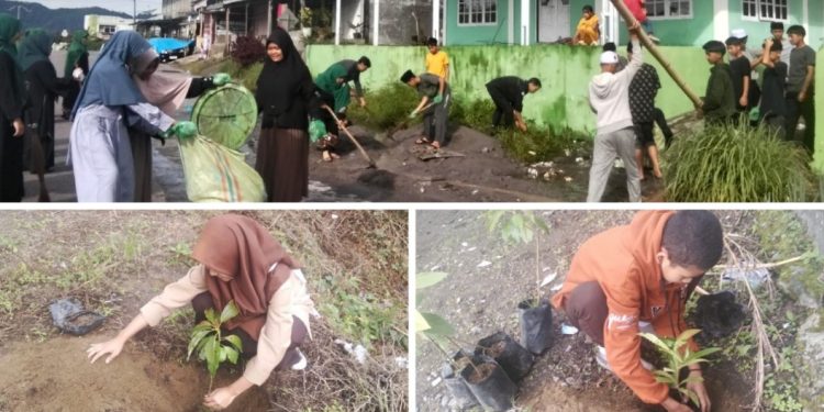 Para Siswa dan Guru Semayoen Nusantara saat Bakti Sosial, Foto: Humas Semayoen Nusantara