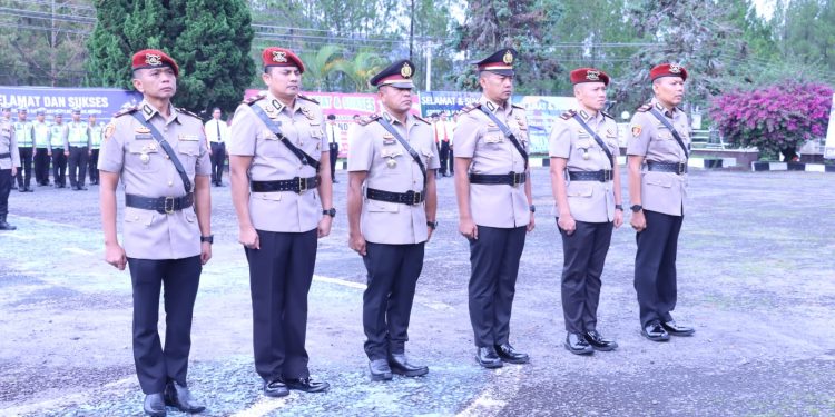 Upacara Sertijab tiga pejabat utama Polres Bener Meriah di Lapangan Tribrata Polres Bener Meriah, Foto: Humas Polres BM